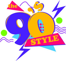 90's Retro Logo with pop color