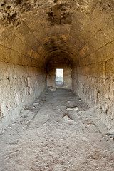 old abandoned tunnel, Perge, Antalya, Turkey.