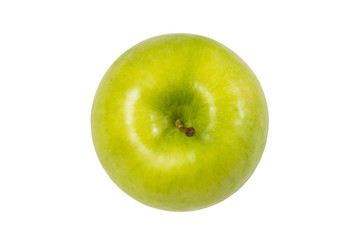 Green apple on white background. Isolated on white. Half of apple. Piece of fruit
