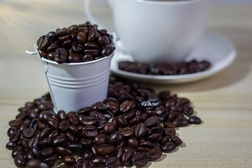 Coffee beans in the tank