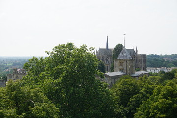 Fototapeta na wymiar Arundel Cathedral, view from Arundel castle