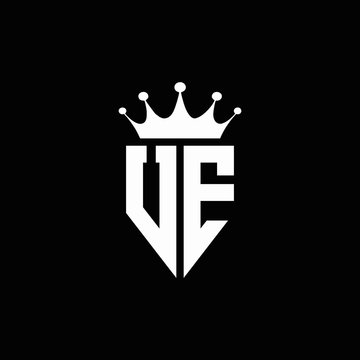 UE logo monogram emblem style with crown shape design template