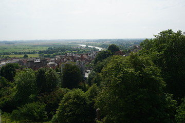 Fototapeta na wymiar View on Arundel market town from Arundel Castle, August 2019