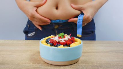 Diet concept with eating healthy lifestyle of yogurt parfait