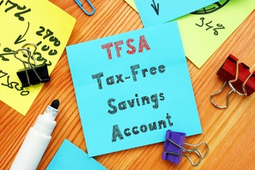 Financial concept meaning Tax-Free Savings Account TFSA with inscription on the page.