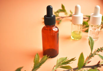 Cosmetic oils and serums for the skin. Beauty for the skin for every day. Facial rejuvenation.