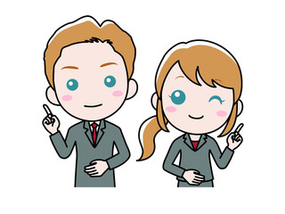 スーツ姿の男女 