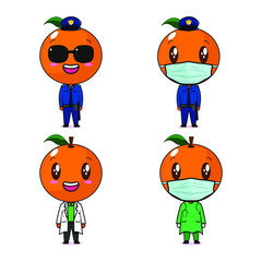 set of funny cartoon people