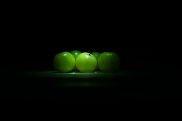 Indian GOOSEBERRY on Black background 
