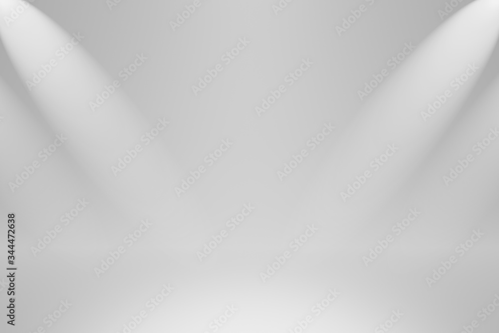 Aufkleber Studio template and empty room backdrops on simple background with spotlight product flooring. Blank studio podium for advertising. 3D rendering.