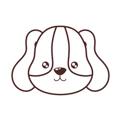 head of cute dog , line style icon