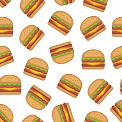 pattern seamless of burger in style flat, line, modern design. - vector illustration