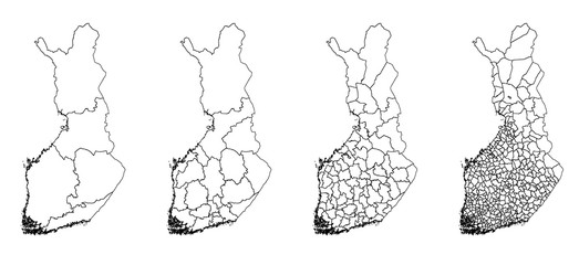 Finland outline map administrative regions