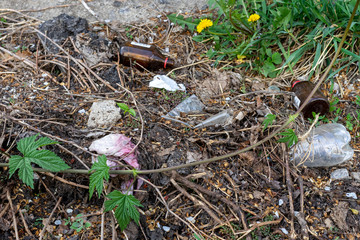 bottles, polyethylene, plastic, environmental pollution