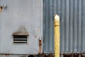 interesting yellow gas pipe. gas distributor in the room