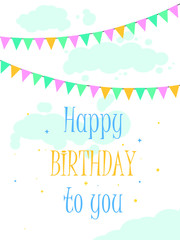 Birthday card. Happy Birthday typography vector design for greeting cards.