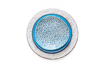 stack of plates isolated