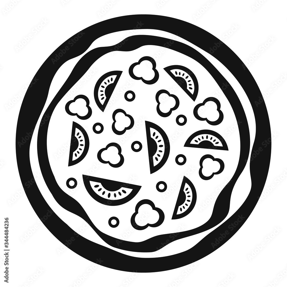 Poster slice sausage pizza icon. simple illustration of slice sausage pizza vector icon for web design isol