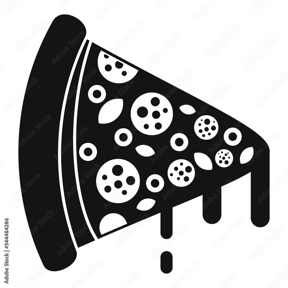 Poster hot pizza slice icon. simple illustration of hot pizza slice vector icon for web design isolated on 