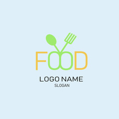 Modern minimalistic vector logo of food. Vector illustration.