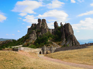 Fototapeta na wymiar View on the Belogradchik fortress and the strangely shaped rocks around it, Belogradchik, Bulgaria