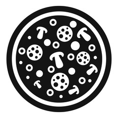 Mushroom sauce pizza icon. Simple illustration of mushroom sauce pizza vector icon for web design isolated on white background