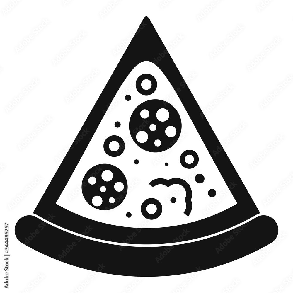 Poster delivery pizza slice icon. simple illustration of delivery pizza slice vector icon for web design is