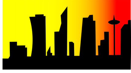 Simple vector illustration of city scape silhouette 