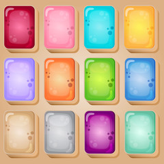 Mahjong cards colorful style glossy jelly in different color.