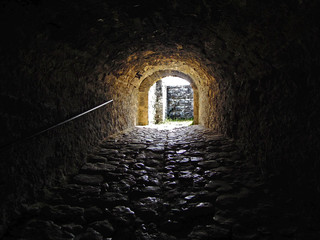 Tunnel between in the medieval fortress Baba Vida, Vidin, Bulgaria