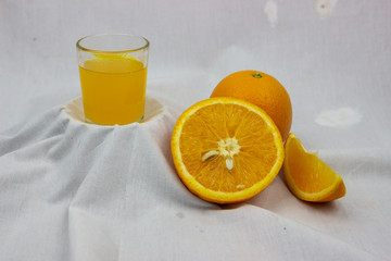 America Orange Sunkist isolated on white background. belongs to the type of squeezed orange.