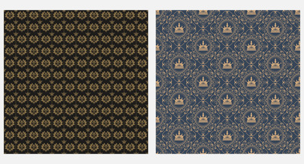 Royal backgrounds decorative wallpaper, seamless pattern