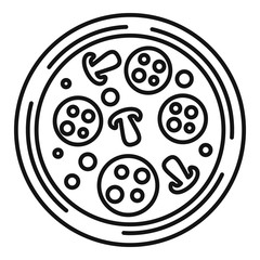 Mushroom olive pizza icon. Outline mushroom olive pizza vector icon for web design isolated on white background