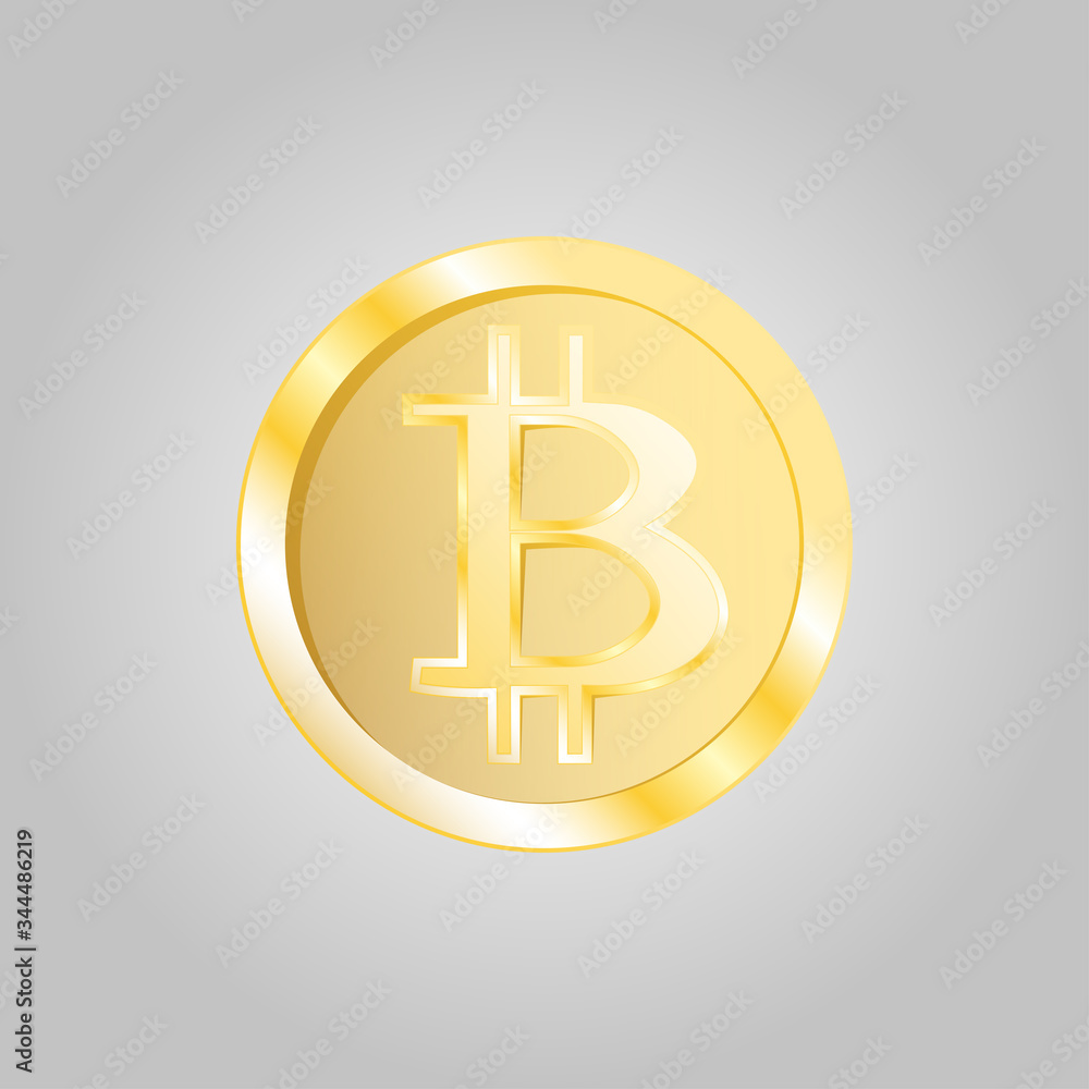 Poster beautiful golden expensive shiny coin cryptocurrency bitcoin technology blockchain graph isolated on