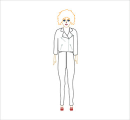 woman with greaser look. illustration for web and mobile design.