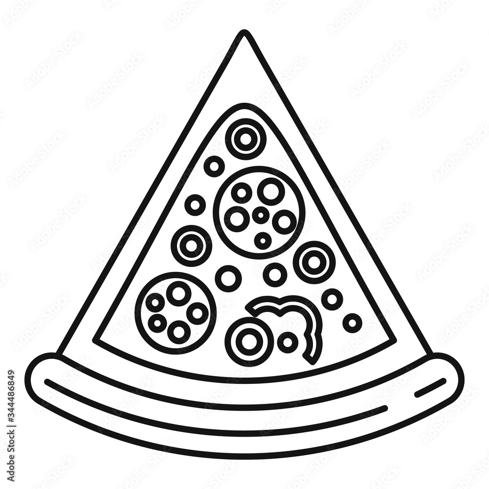 Poster delivery pizza slice icon. outline delivery pizza slice vector icon for web design isolated on white