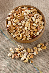 Cashews, pistachios, almonds, walnuts, hazelnuts. Mixed nuts.