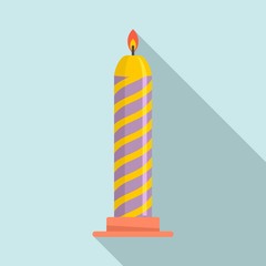 Birthday candle icon. Flat illustration of birthday candle vector icon for web design