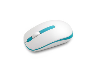 white computer mouse on white background
