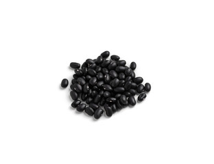 Black beans on white background