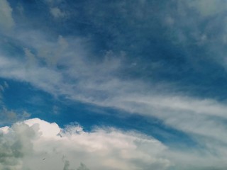 Fototapeta na wymiar black and white clouds with blue sky