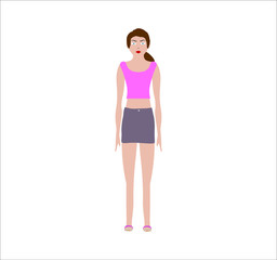 girl with skirt and top.Illustration for web and mobile design.