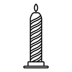 Birthday candle icon. Outline birthday candle vector icon for web design isolated on white background