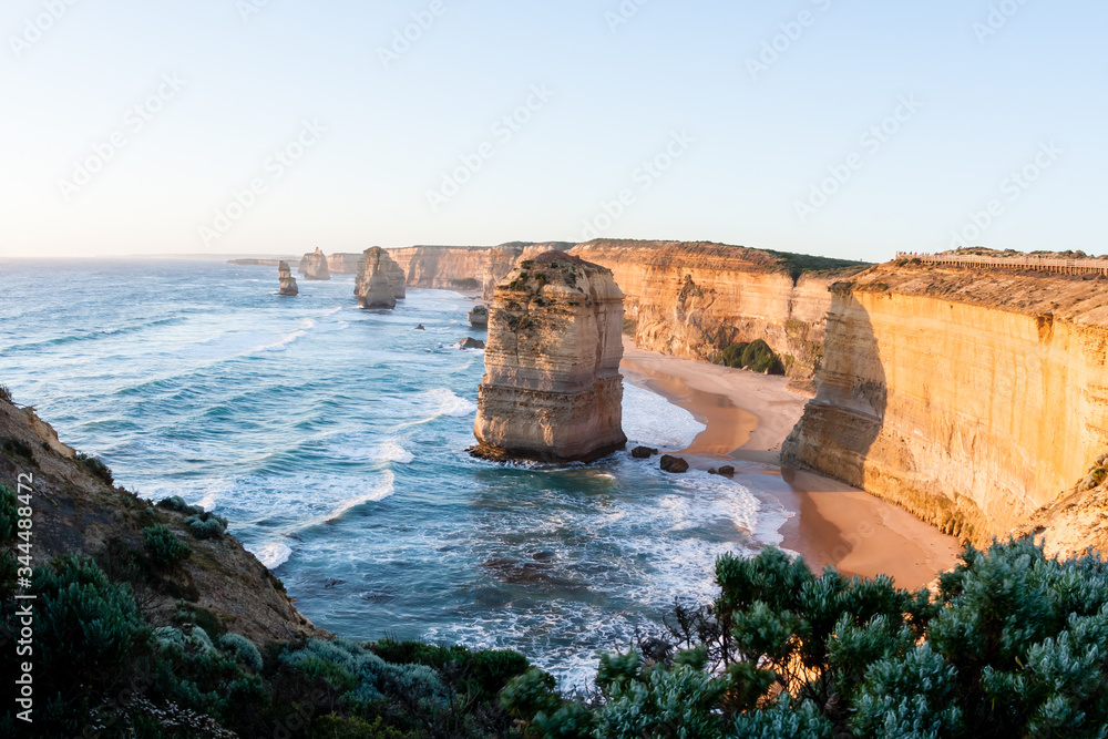 Sticker twelve apostles sea rocks near great ocean road , port campbell national park, australia