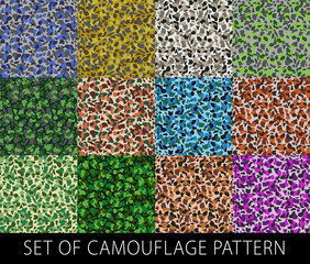 Vector EPS SEAMLESS KHAKI. Seamless digital Pixel Camouflage collection - Urban, Desert, Jungle, Snow camo set