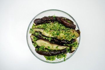 Chinese cuisine cold dish garlic eggplant