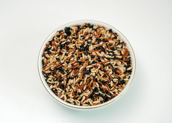 A bowl of healthy whole grain rice. Healthy and nutritious grain brown rice