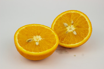America Orange Sunkist isolated on white background. belongs to the type of squeezed orange.