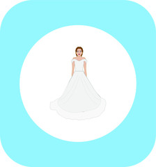 Fototapeta na wymiar pretty woman in wedding dress.Illustration for web and mobile design.