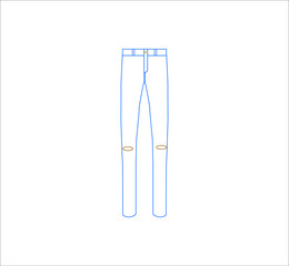 Ripped skinny jeans.Illustration for web and mobile design.